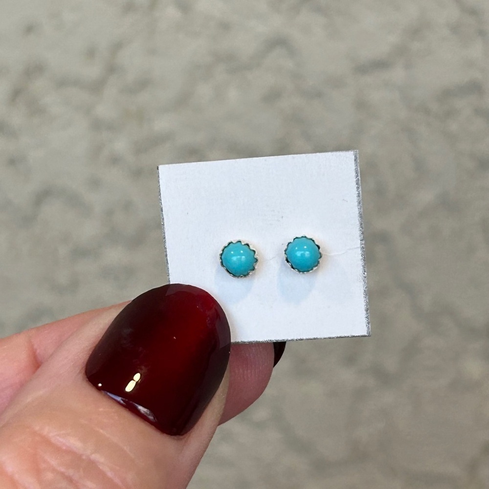 Artisan Turquoise Stud Earrings